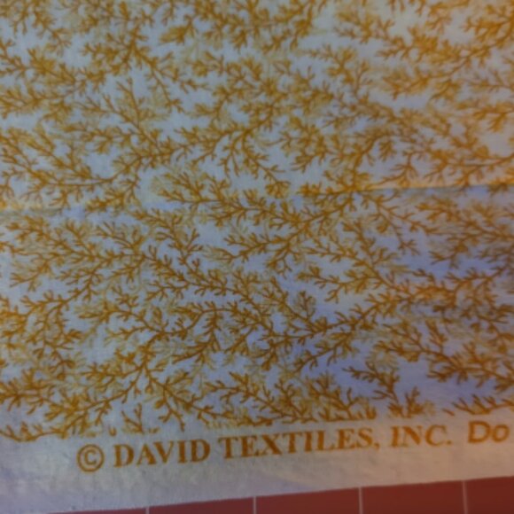 Vintage Orange & White Branches Fabric 18" by 42" - Picture 2 of 3